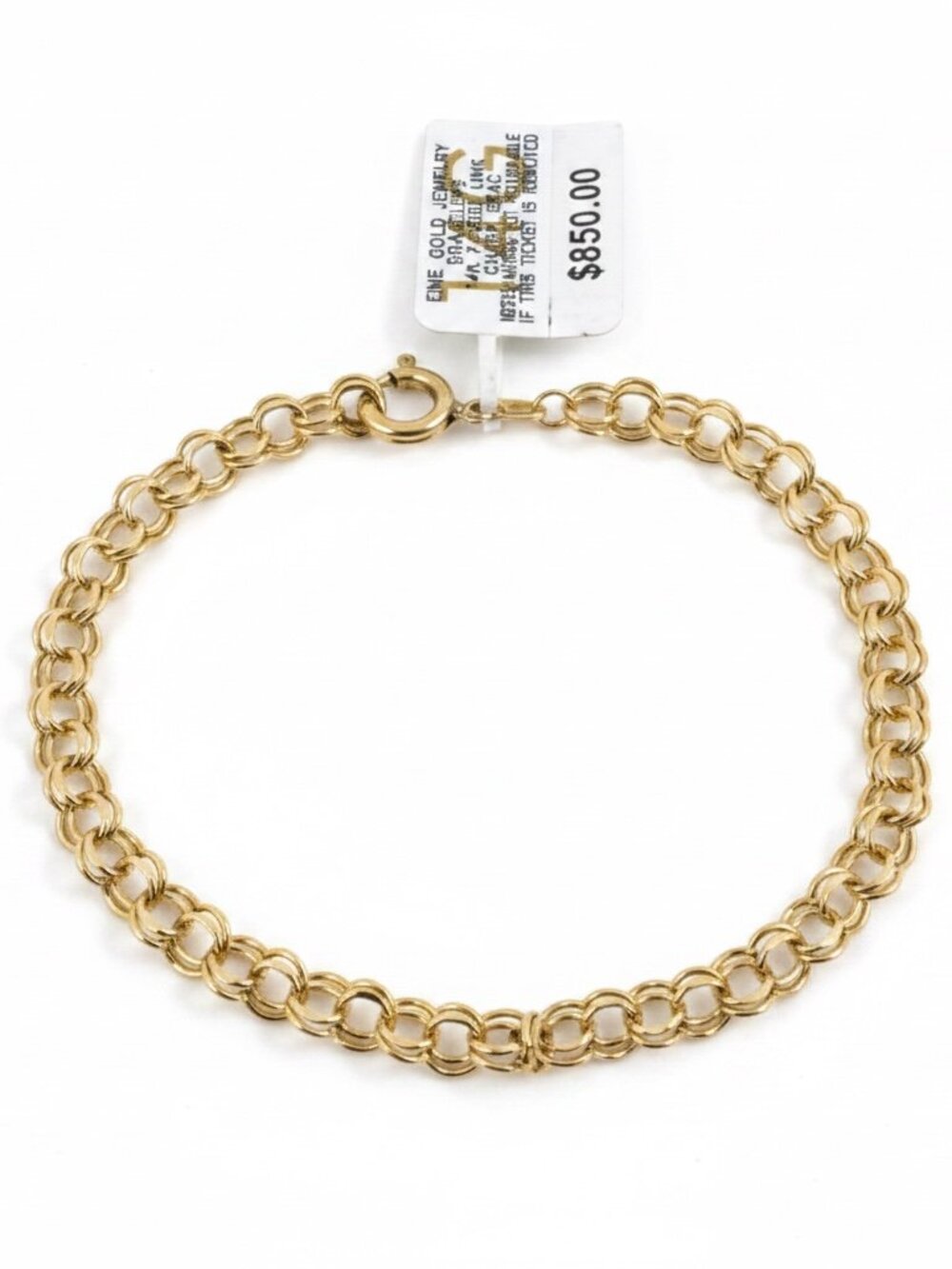 14K Yellow Gold Double Link Bracelet – NEW w/ Tags & Box – $850 Retail – MACY’S